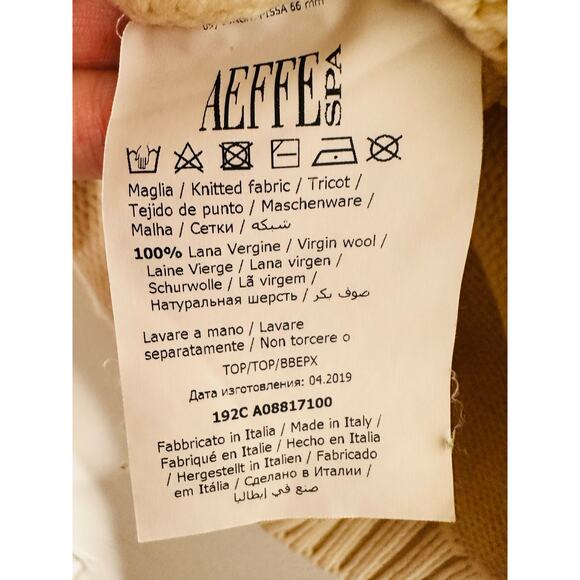 PHILOSOPHY DI LORENZO SERANFINI White Black Rhinestone Studded Wool Sweater US 6 - Picture 13 of 15